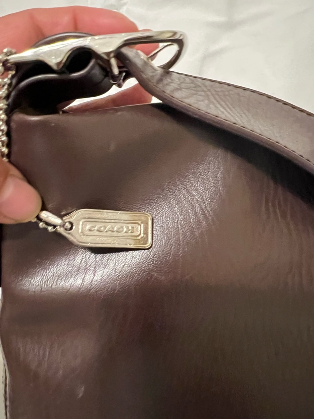 Coach Men's Dark Brown Leather Bucket Crossbody - Picture 8 of 9